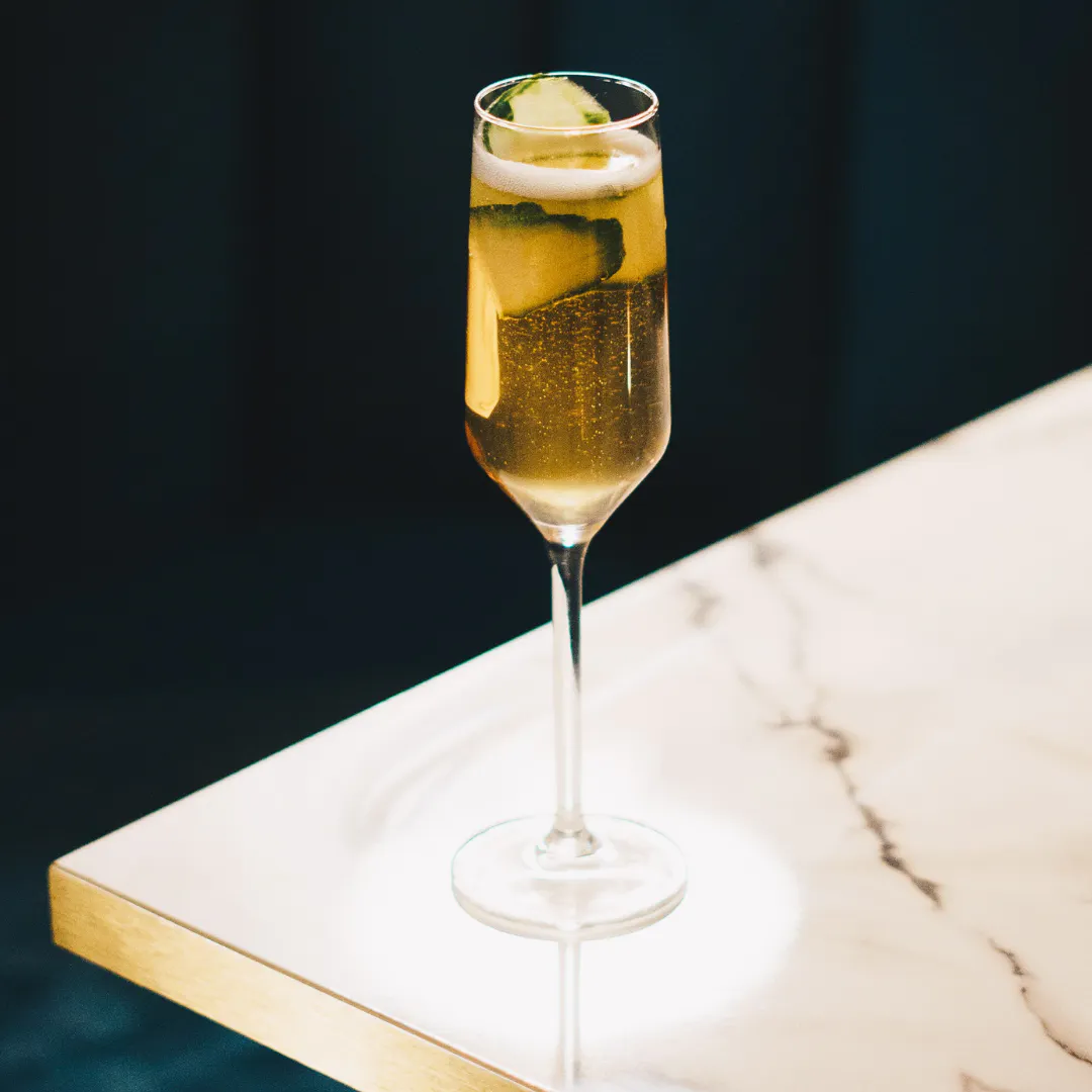 French 75 Cocktail on Table