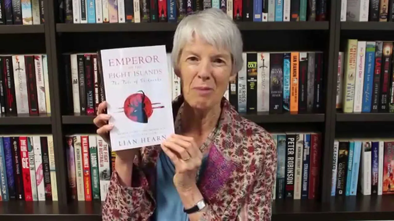 Lian Hearn reveals the cover of her new book, Emperor of the Eight Islands